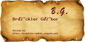 Brückler Gábor névjegykártya